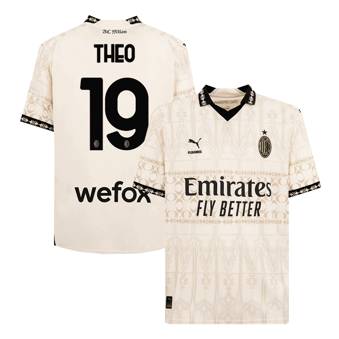 AC Milan X Pleasures Theo Hernández #19 Fourth Jersey Light 2023/24