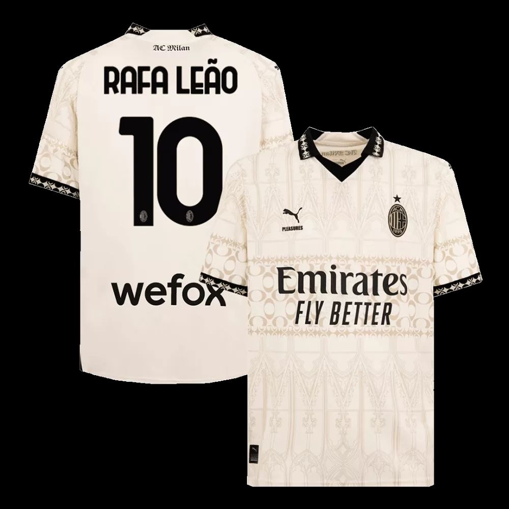 AC Milan X Pleasures Rafael Leão #10 Fourth Jersey Light 2023/24