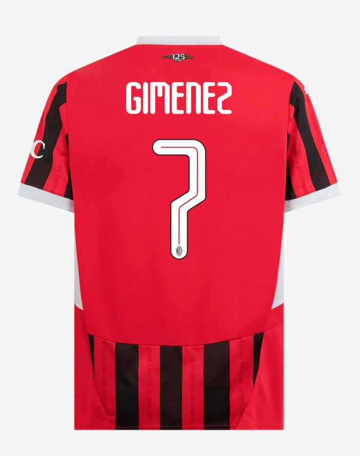 24-25 AC Milan Home 7 Gimenez Champions League Jersey