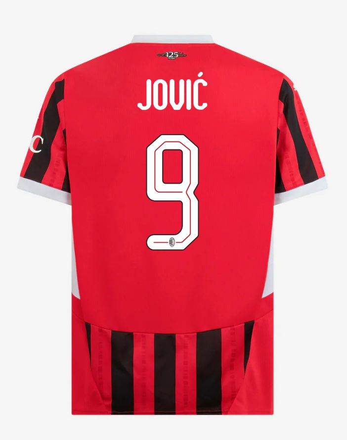 24-25 AC Milan Home 9 Jović Champions League Jersey