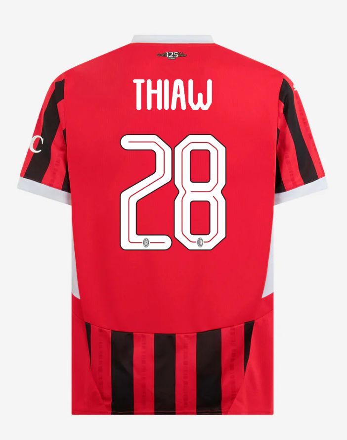 24-25 AC Milan Home 28 Thiaw Champions League Jersey