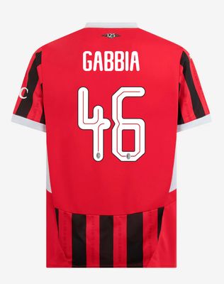 24-25 AC Milan Home 46 GABBIA Champions League Jersey
