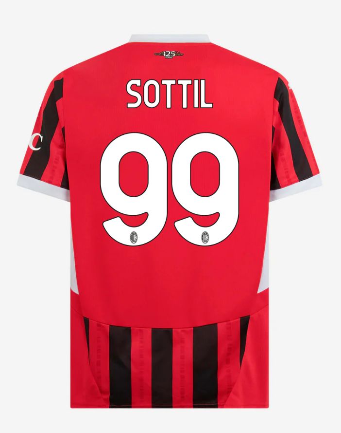 24-25 AC Milan Home 99 Sottil Serie A Jersey