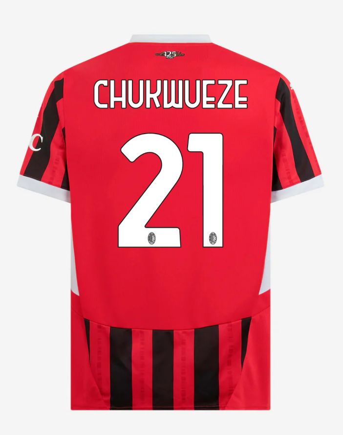 24-25 AC Milan Home 21 Chukwueze Serie A Jersey