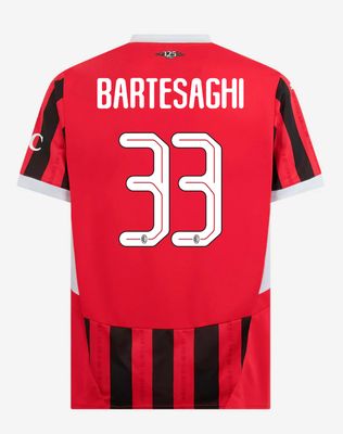 24-25 AC Milan Home 33 Bartesaghi Champions League Jersey