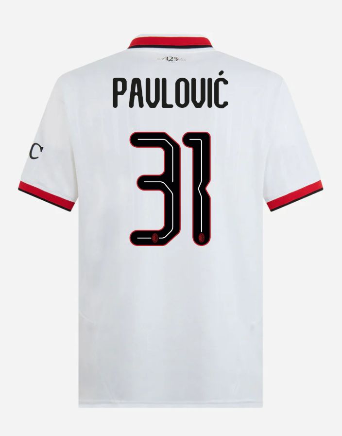24-25 AC Milan Away 31 Pavlović Champions League Jersey