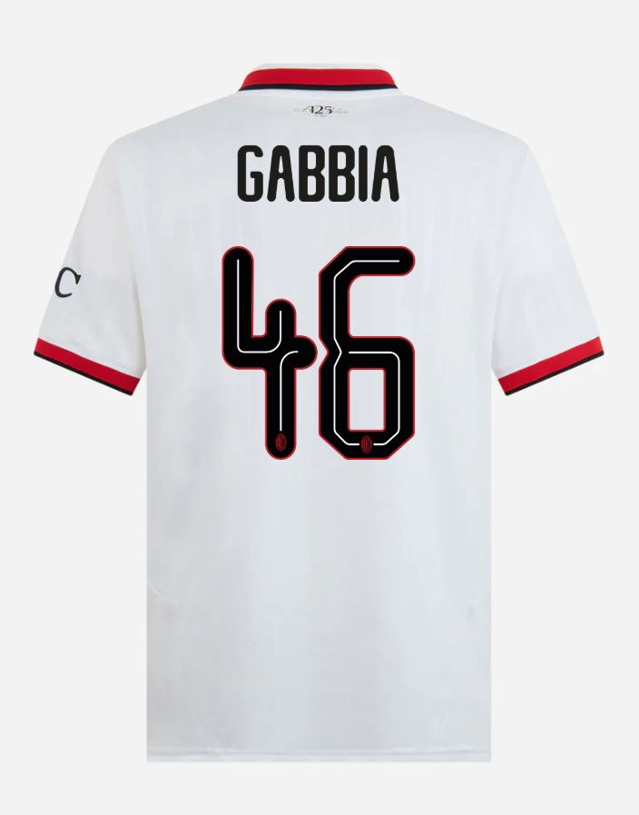 24-25 AC Milan Away 46 GABBIA Champions League Jersey