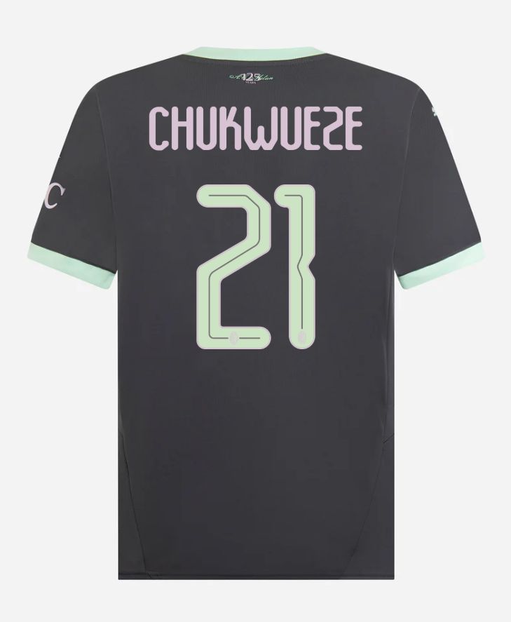 24-25 AC Milan Third 21 Chukwueze Champions League Jersey