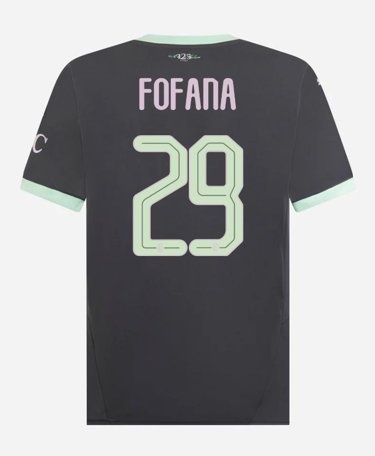24-25 AC Milan Third 29 Fofana Champions League Jersey