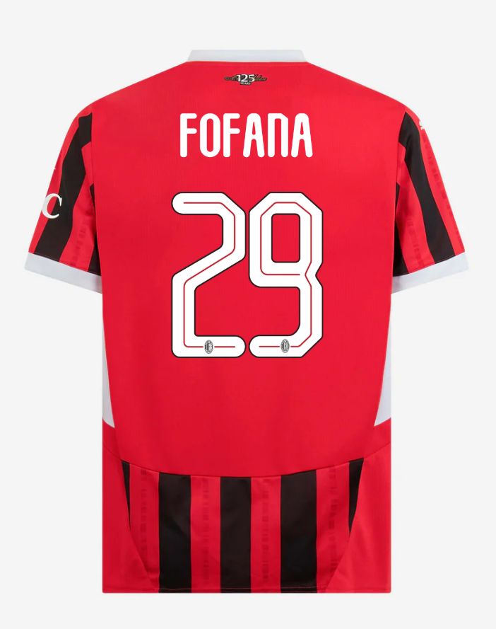 24-25 AC Milan Home 29 Fofana Champions League Jersey