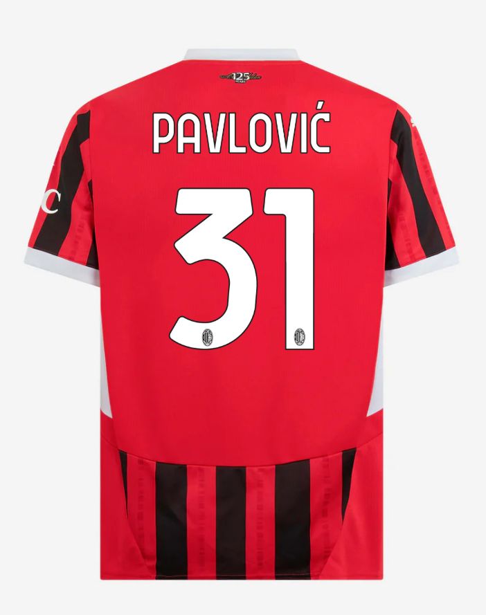 24-25 AC Milan Home 31 Pavlović Serie A Jersey