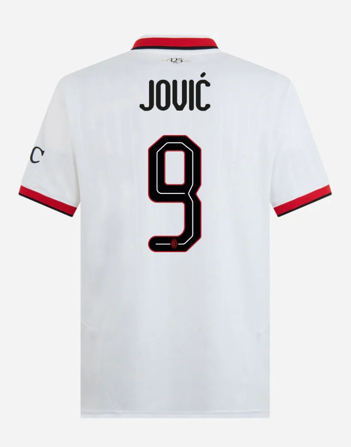 24-25 AC Milan Away 9 Jović Champions League Jersey