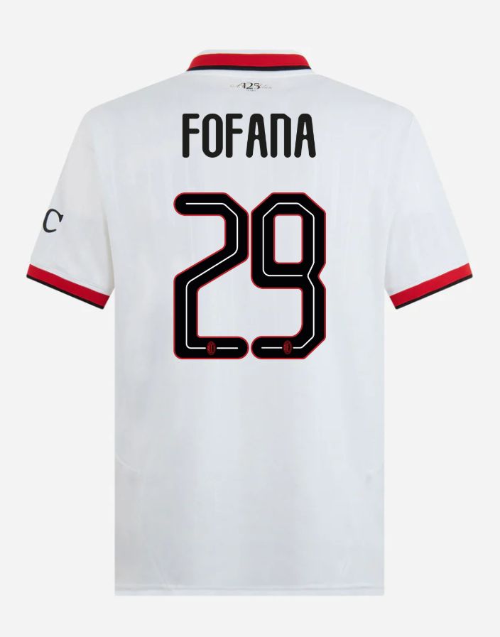 24-25 AC Milan Away 29 Fofana Champions League Jersey