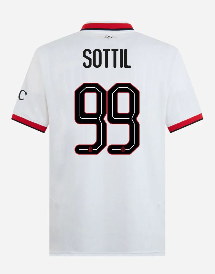 24-25 AC Milan Away 99 Sottil Champions League Jersey