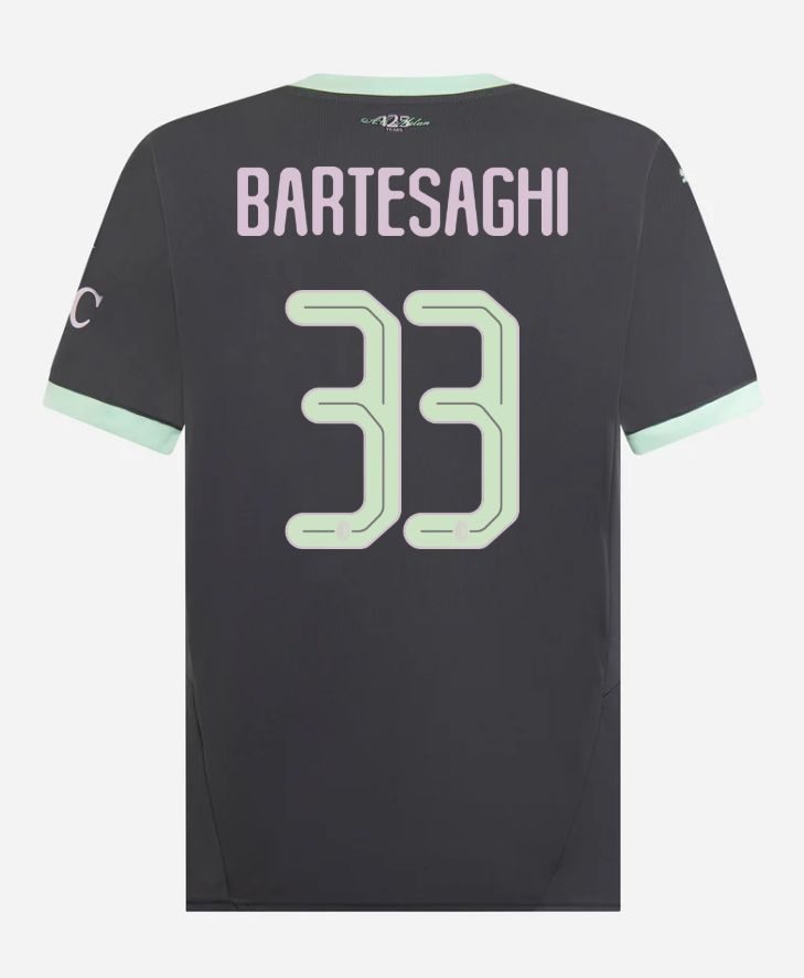 24-25 AC Milan Third 33 Bartesaghi Champions League Jersey