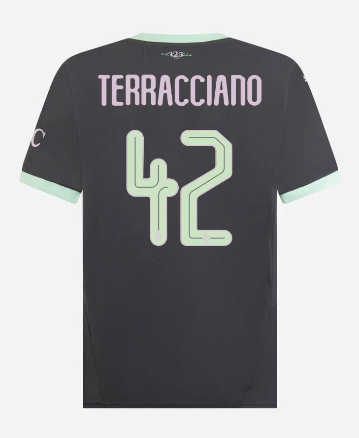 24-25 AC Milan Third  42 Terracciano Champions League Jersey