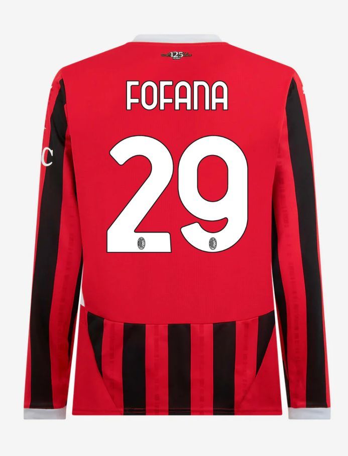 AC Milan Long Sleeve Home Fofana 29 Serie A Jersey 24-25