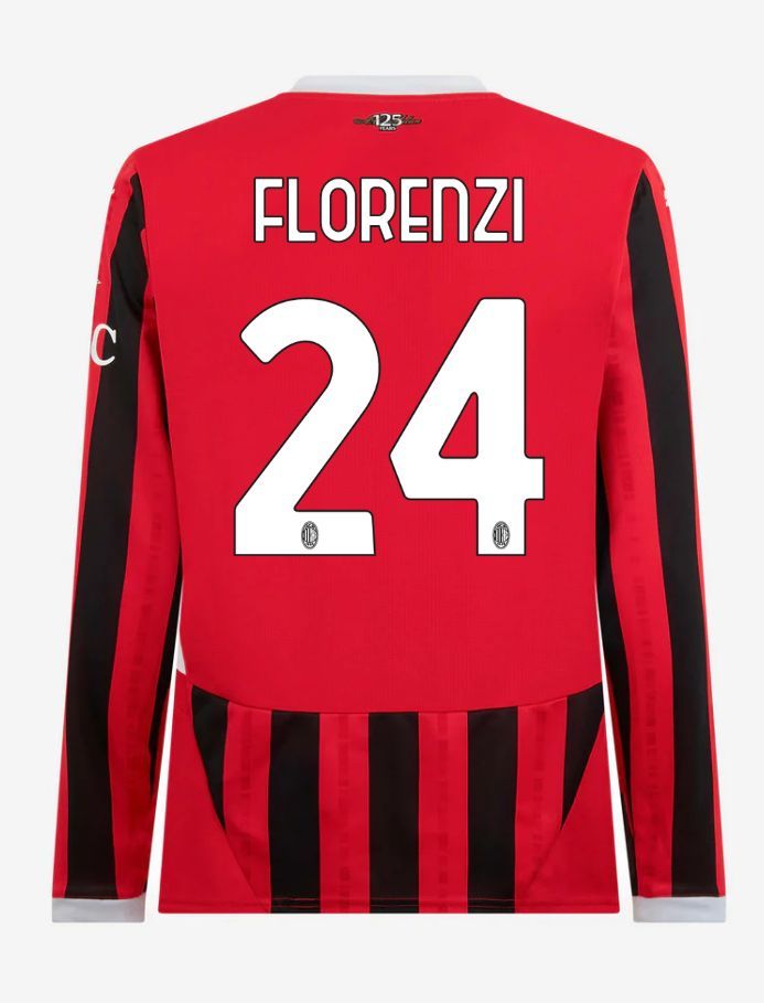 AC Milan Long Sleeve Home Florenzi 24 Serie A Jersey 24-25