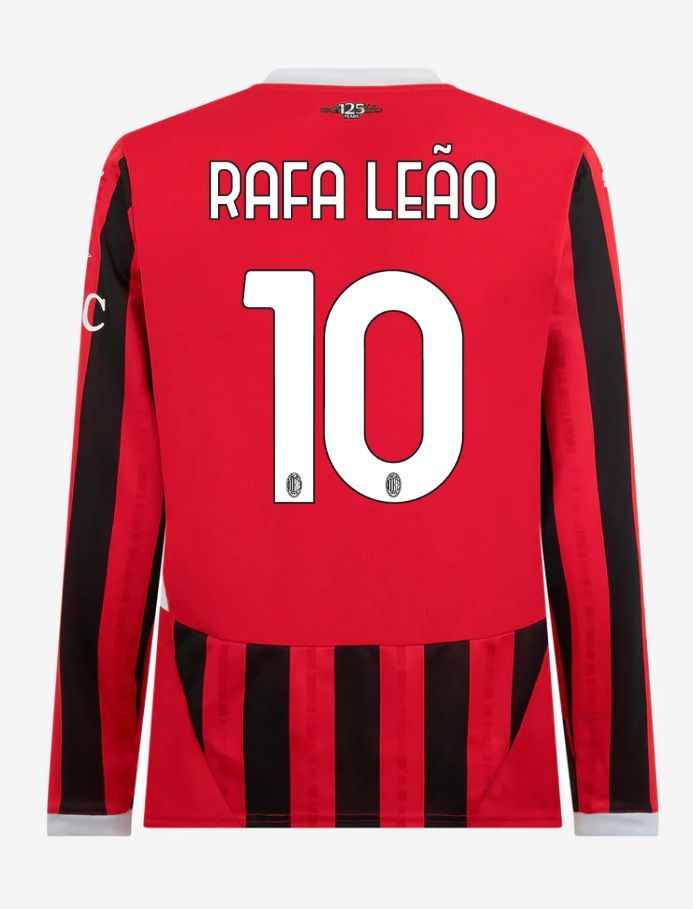 AC Milan Long Sleeve Home Rafa 10 Leão Serie A Jersey 24-25
