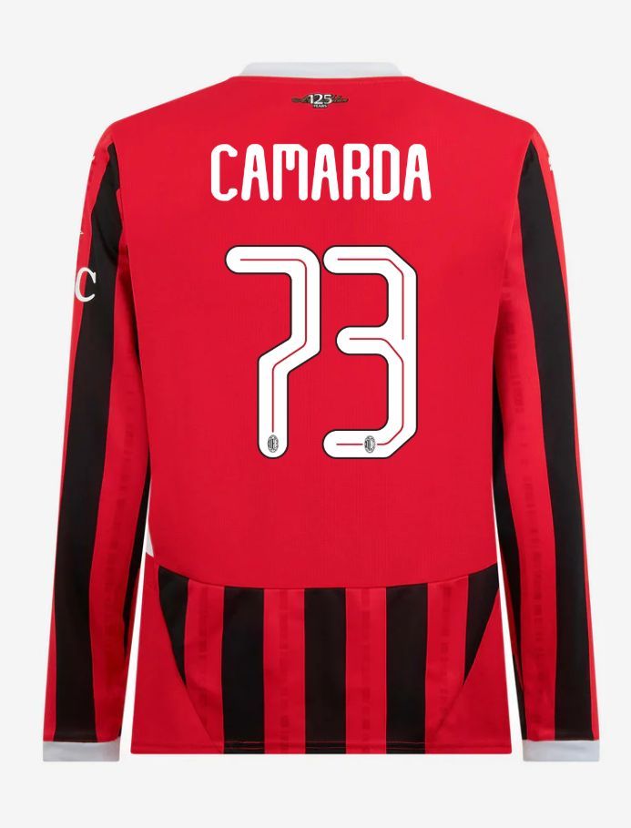AC Milan Long Sleeve Home Camarda 73 Champions League Jersey 24-25