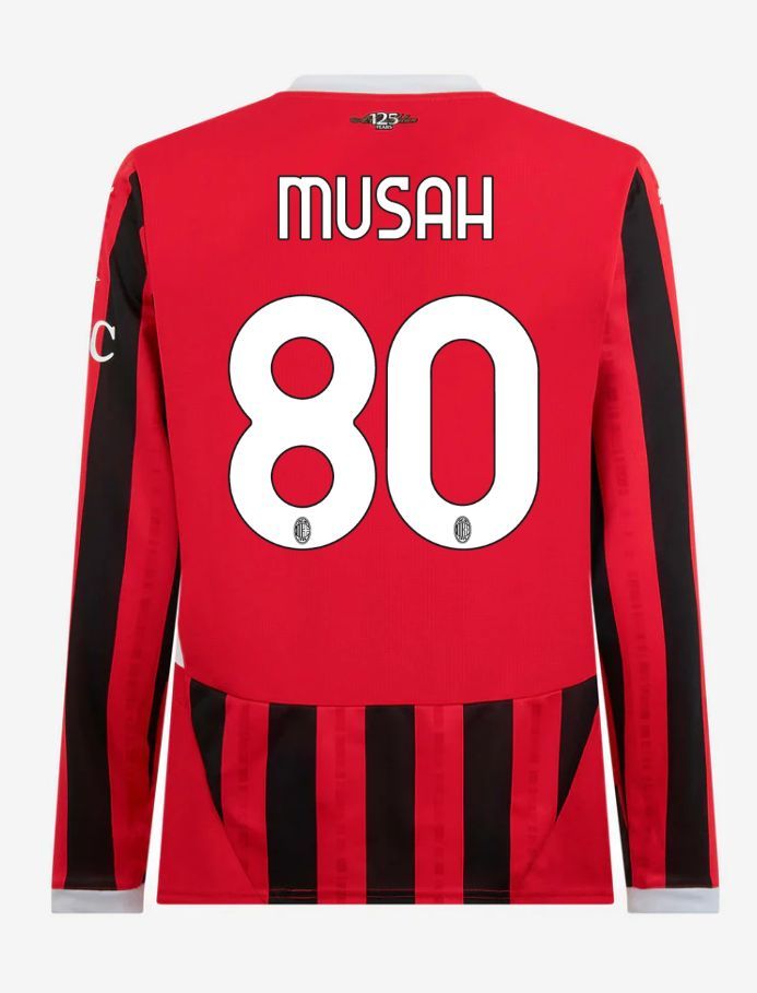 AC Milan Long Sleeve Home Musah 80 Serie A Jersey 24-25