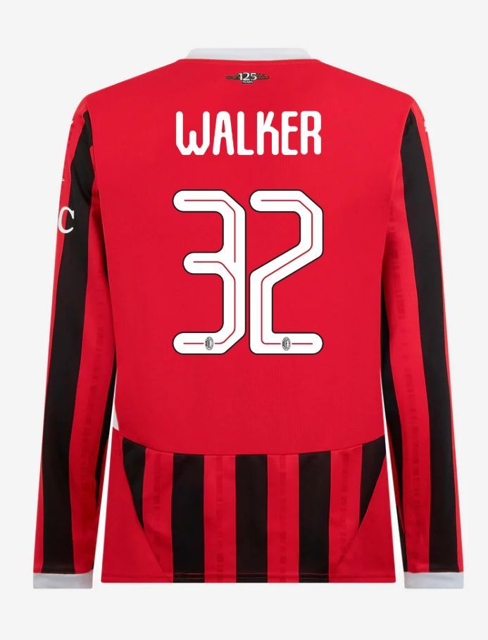 AC Milan Long Sleeve Home Walker 32 Champions League Jersey 24-25