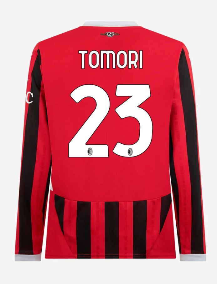 AC Milan Long Sleeve Home Tomori 23 Serie A Jersey 24-25