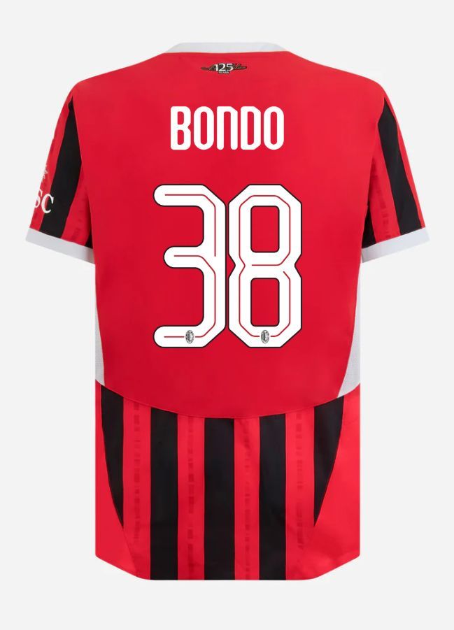 24-25 AC Milan Home Bondo 38 Champions League Jersey (Player Version)