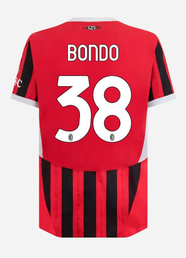24-25 AC Milan Home Bondo 38 Serie A Jersey (Player Version)