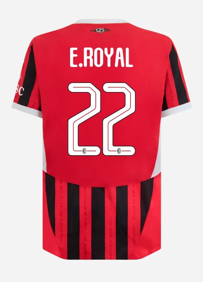 24-25 AC Milan Home E.Royal 22 Champions League Jersey (Player Version)