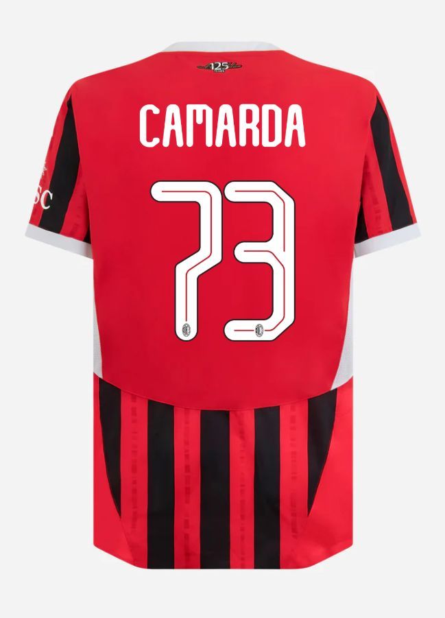 24-25 AC Milan Home Camarda 73 Champions League Jersey (Player Version)