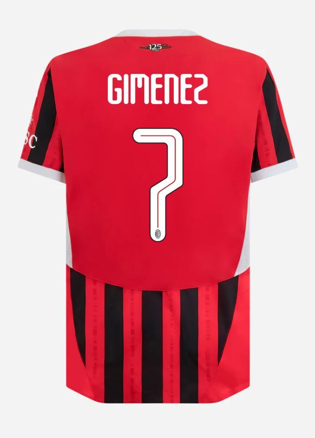 24-25 AC Milan Home Gimenez 7 Champions League Jersey (Player Version)