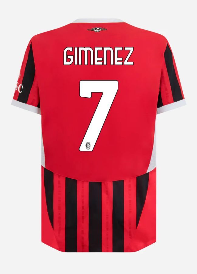 24-25 AC Milan Home Gimenez 7 Serie A Jersey (Player Version)