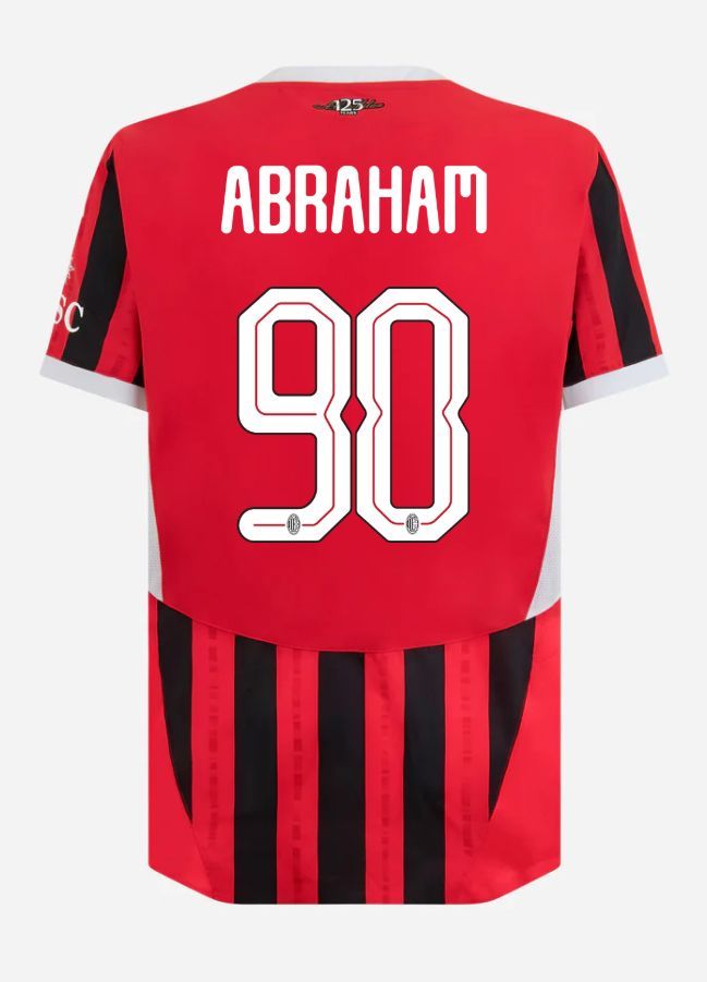 24-25 AC Milan Home Abraham 90 Champions League Jersey (Player Version)