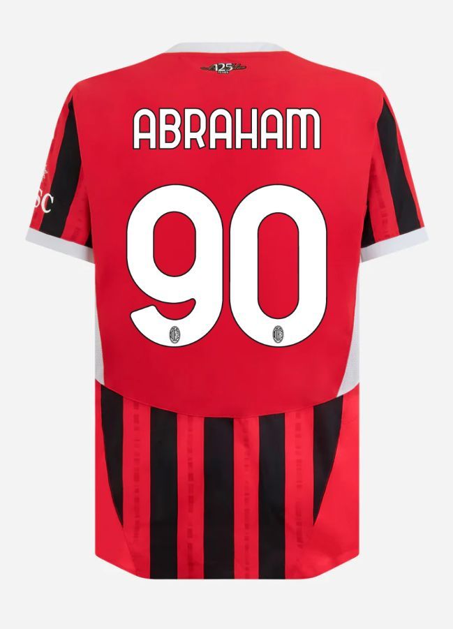 24-25 AC Milan Home Abraham 90 Serie A Jersey (Player Version)