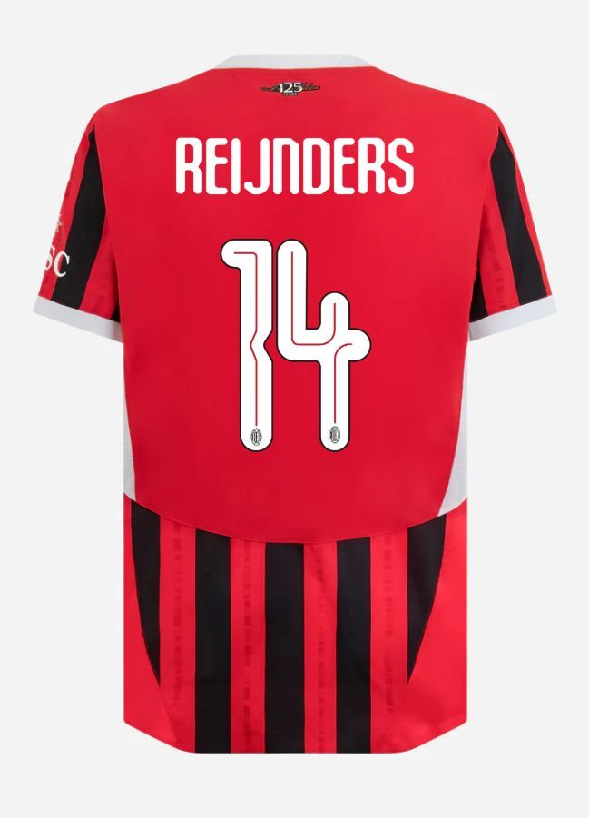 24-25 AC Milan Home Reijnders 14 Champions League Jersey (Player Version)