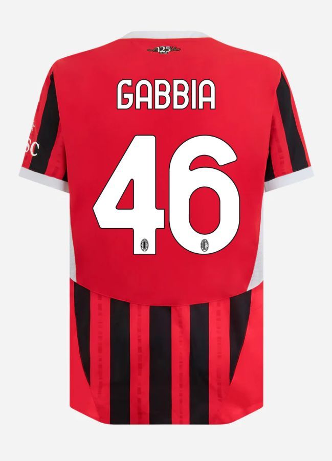 24-25 AC Milan Home GABBIA 46 Serie A Jersey (Player Version)