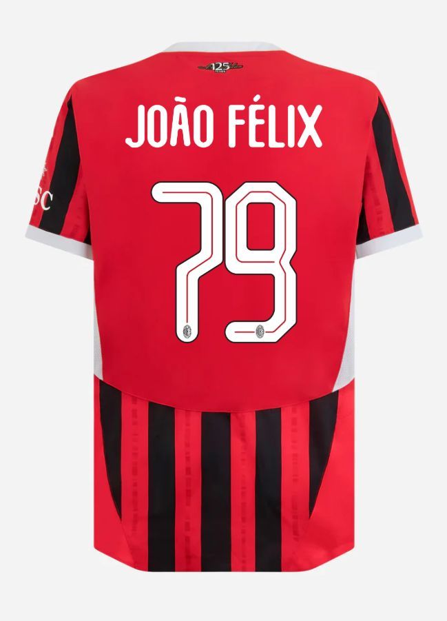 24-25 AC Milan Home João Félix 79 Champions League Jersey (Player Version)