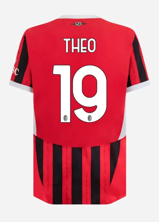 24-25 AC Milan Home THEO 19 Serie A Jersey (Player Version)