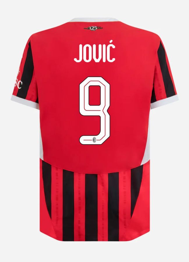 24-25 AC Milan Home Jović 9 Champions League Jersey (Player Version)