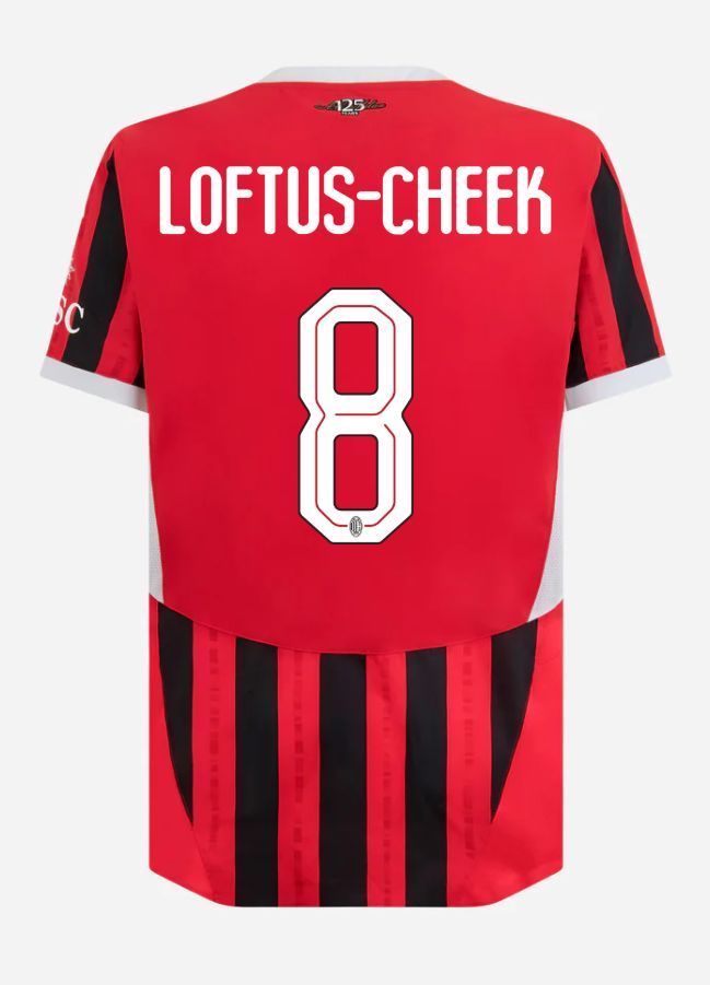 24-25 AC Milan Home Loftus-Cheek 8 Champions League Jersey (Player Version)