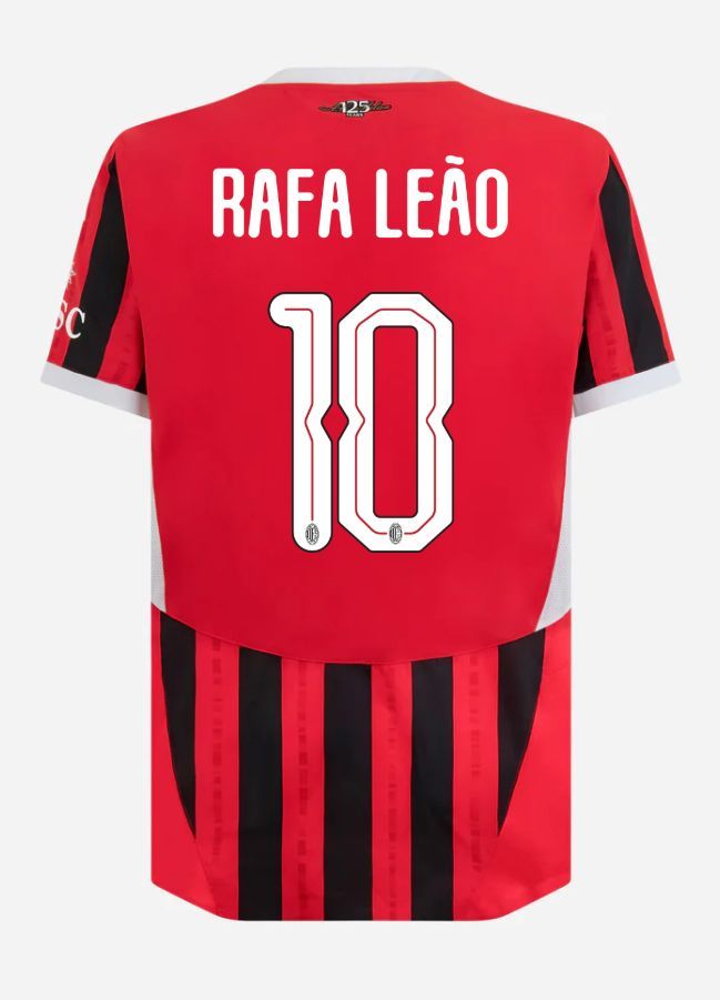 24-25 AC Milan Home Rafa 10 Leão Champions League Jersey (Player Version)