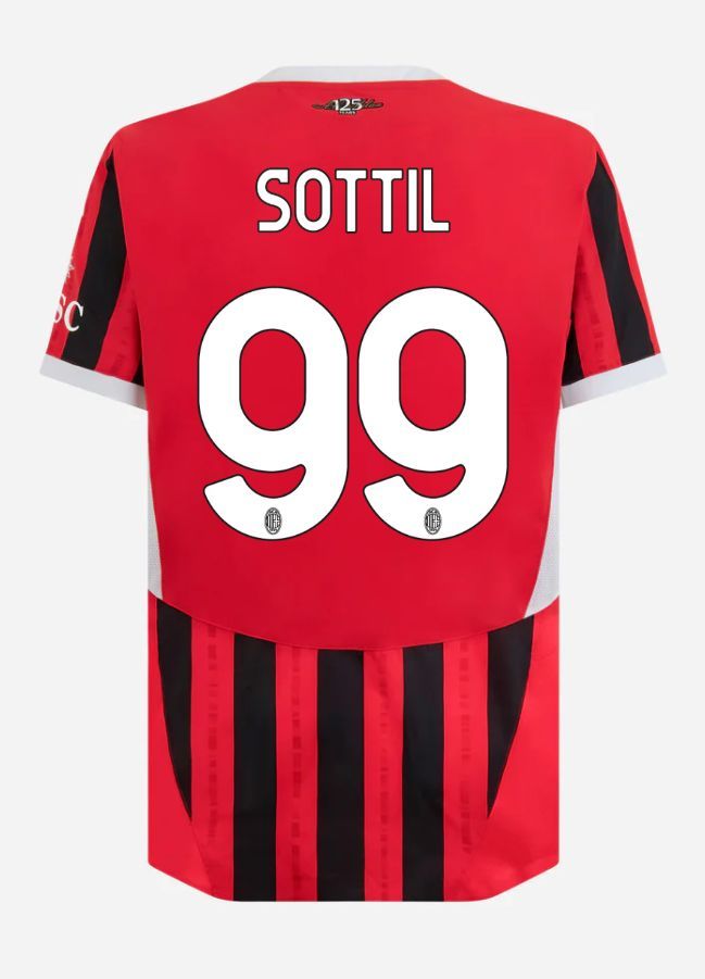 24-25 AC Milan Home Sottil 99 Serie A Jersey (Player Version)