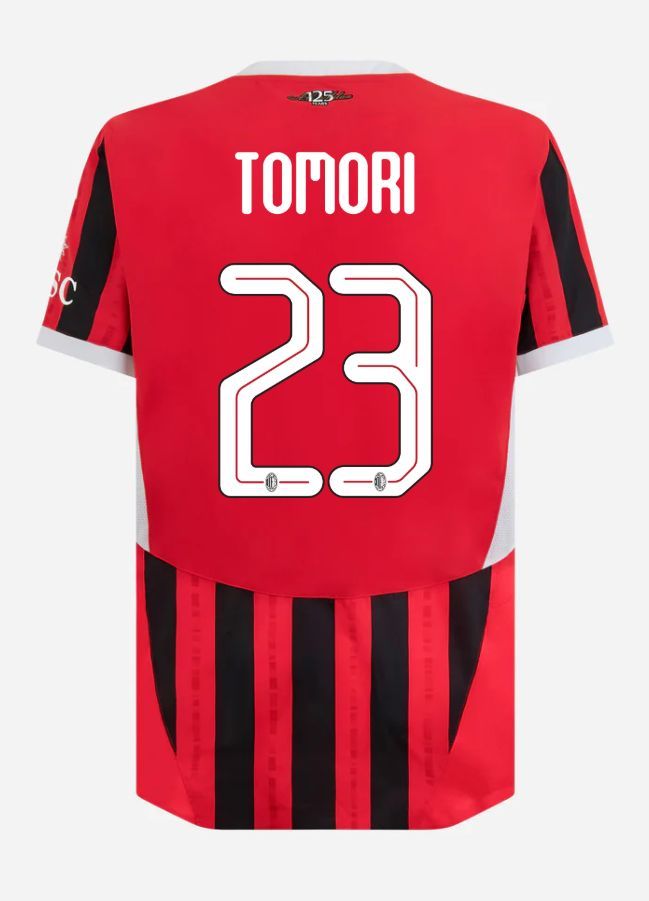 24-25 AC Milan Home Tomori 23 Champions League Jersey (Player Version)