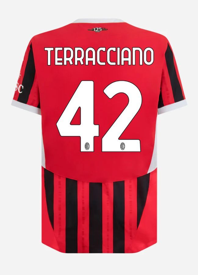 24-25 AC Milan Home Terracciano 42 Serie A Jersey (Player Version)