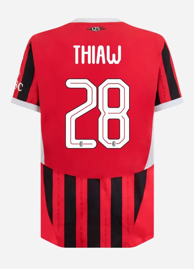 24-25 AC Milan Home Thiaw 28 Champions League Jersey (Player Version)