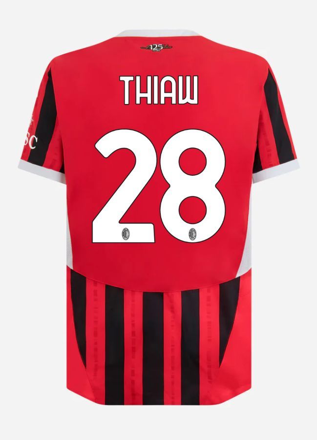 24-25 AC Milan Home Thiaw 28 Serie A Jersey (Player Version)