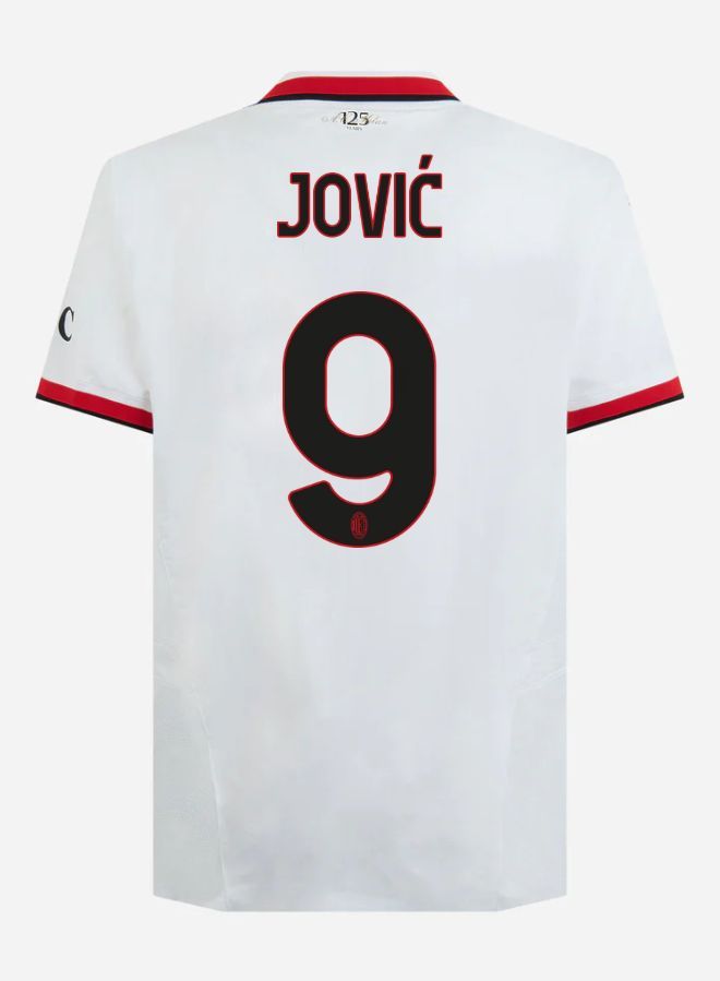 24-25 AC Milan Away Jović 9 Serie A Jersey (Player Version)