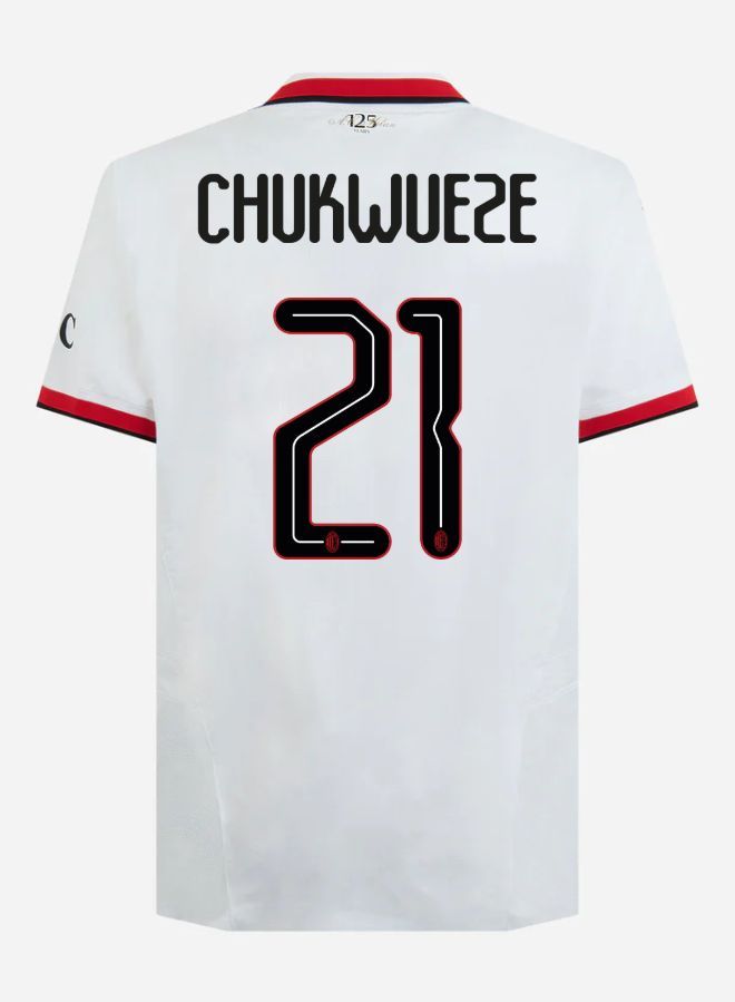 24-25 AC Milan Away Chukwueze 21 Champions League Jersey (Player Version)