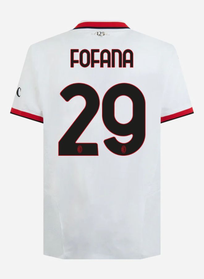24-25 AC Milan Away Fofana 29 Serie A Jersey (Player Version)